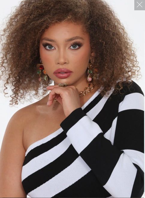 Translation missing: en.DONNA VINCI KNIT 13445 BLK WHT DRESS